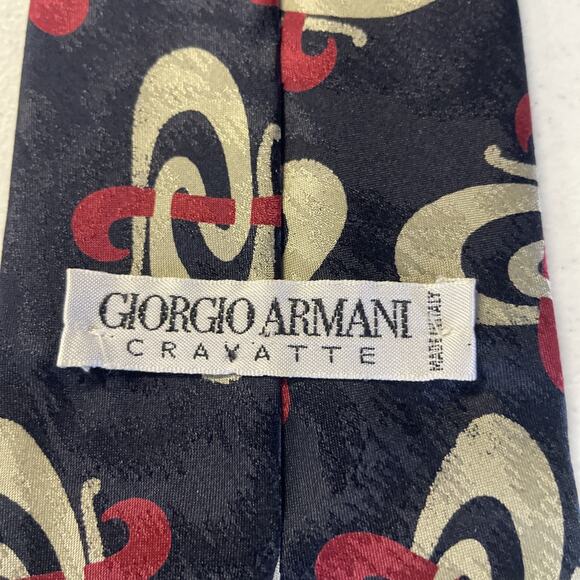 Giorgio Armani Cravatte Silk Tie – Red/gold Pattern – Made in Italy - - Picture 7 of 10